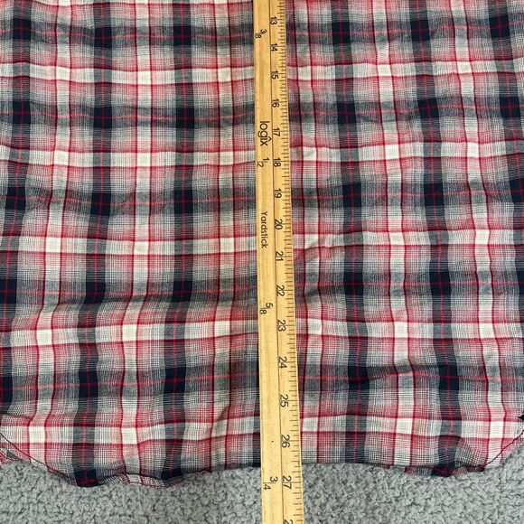 Lot of 2 Vans Shirt Men Medium Blue Red Plaid Button Pocket Surfer Skater School - Picture 16 of 16